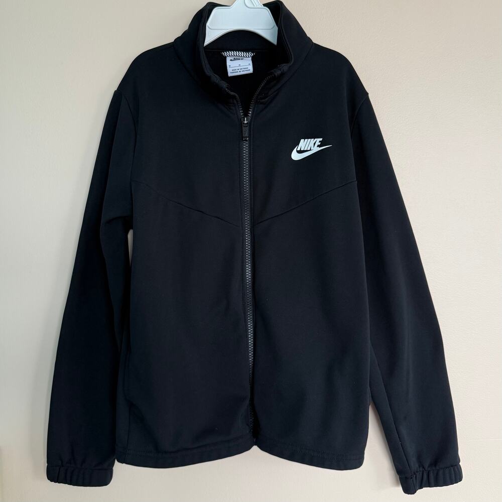 NIKE Kids Track Jacket Black Pockets Size Medium